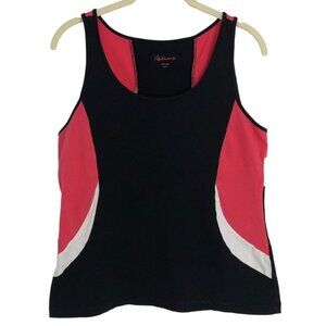 Reitman's Black, Red & White Round neck Athletic Muscle Tank Top size M Petite